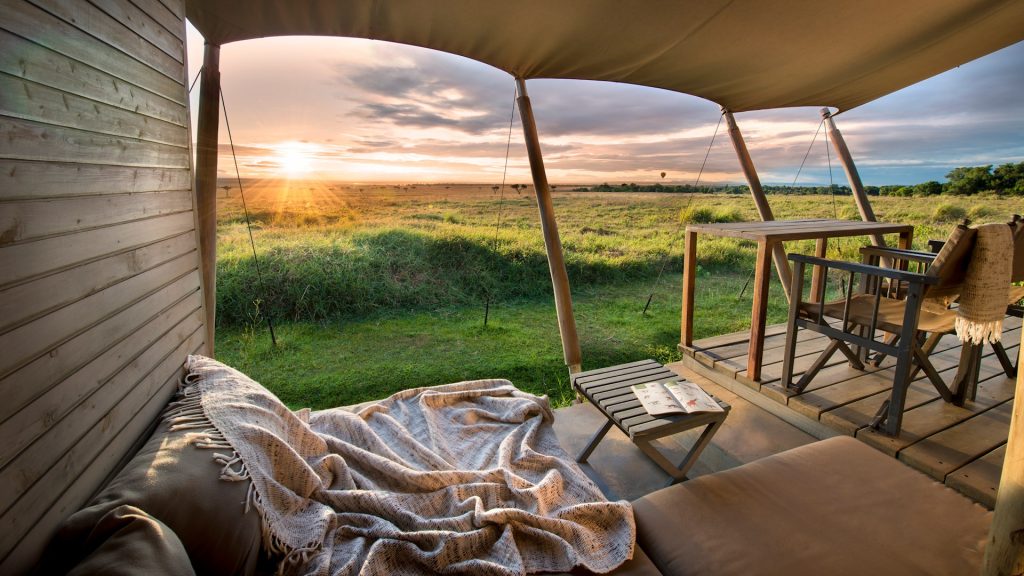Kichwa Tembo Tented Camp Kenya Superior view tents sunrise on deck